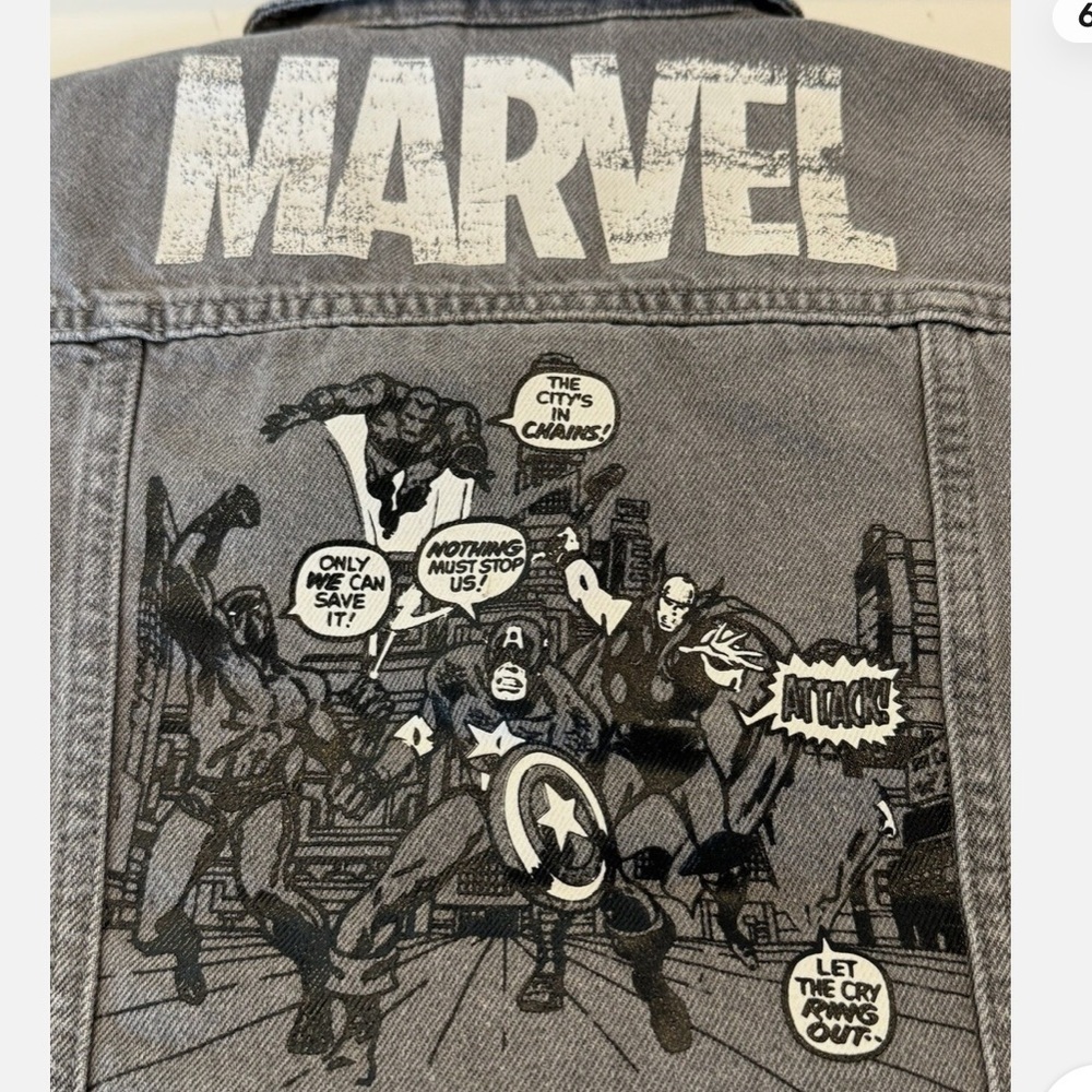 Marvel Superheros Grey Denim Jean Jacket